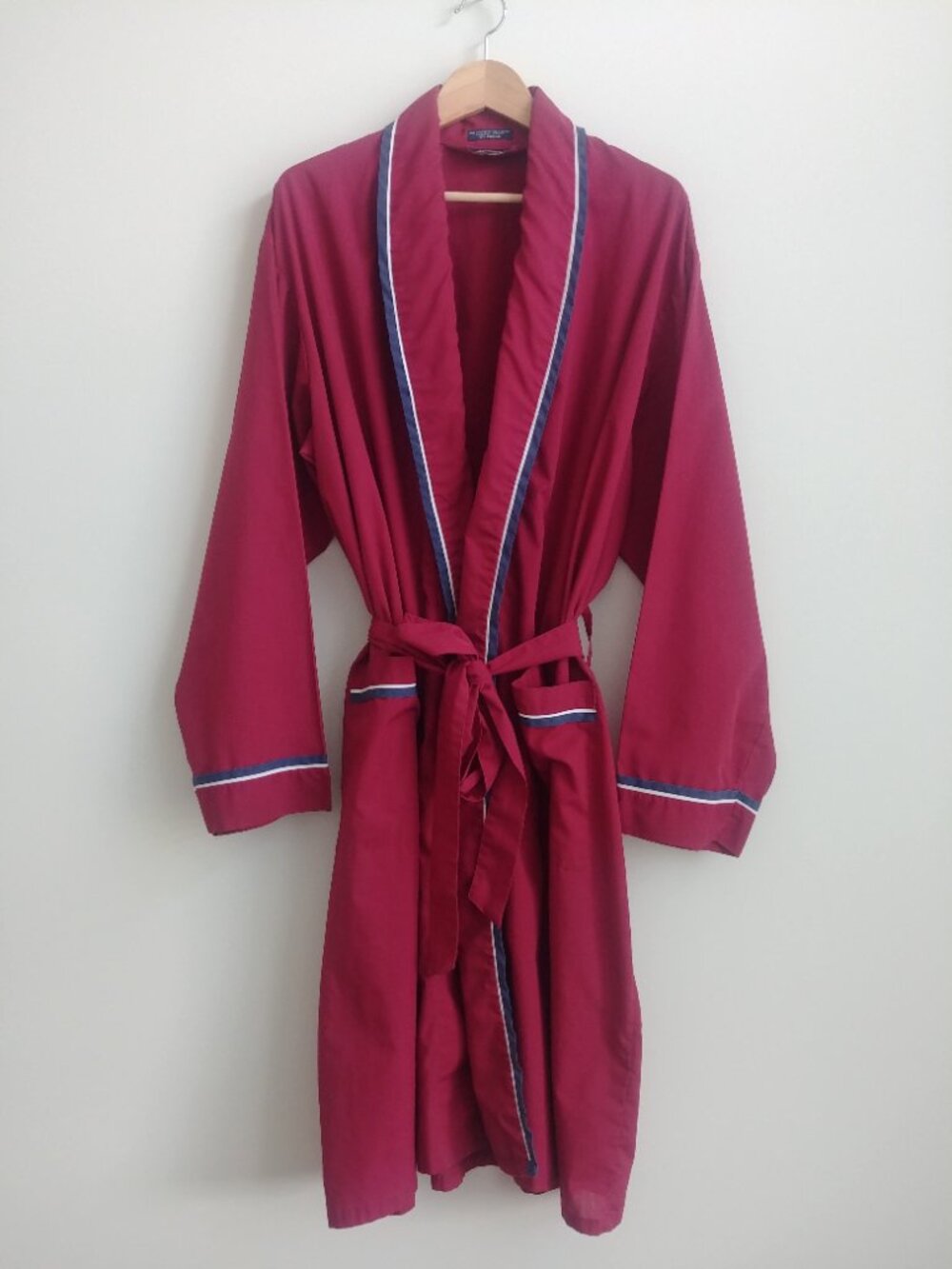 Vintage XL After Hours by Diplomat cotton blend lightweight robe dark red